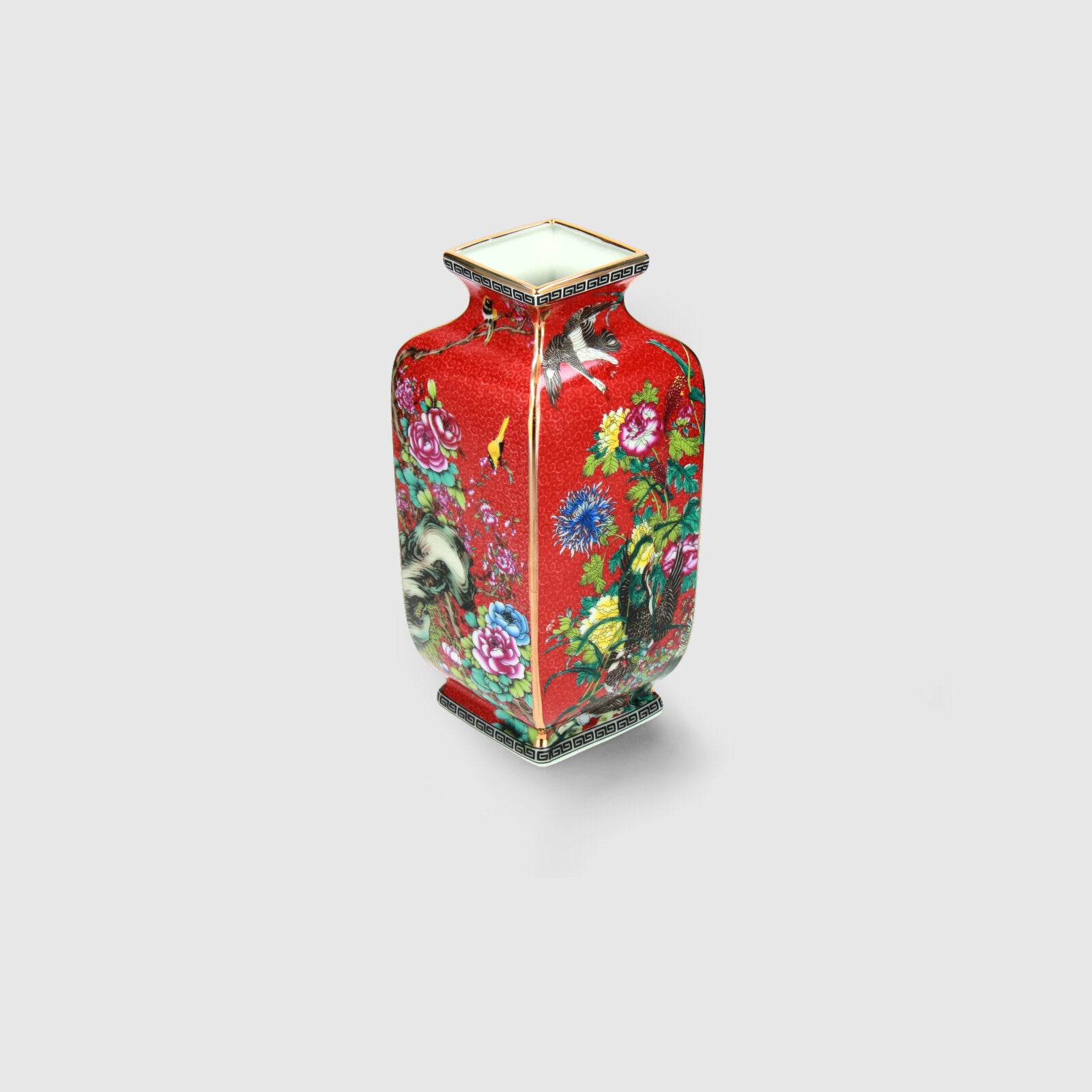 Chinese Famille Rose Square Vase