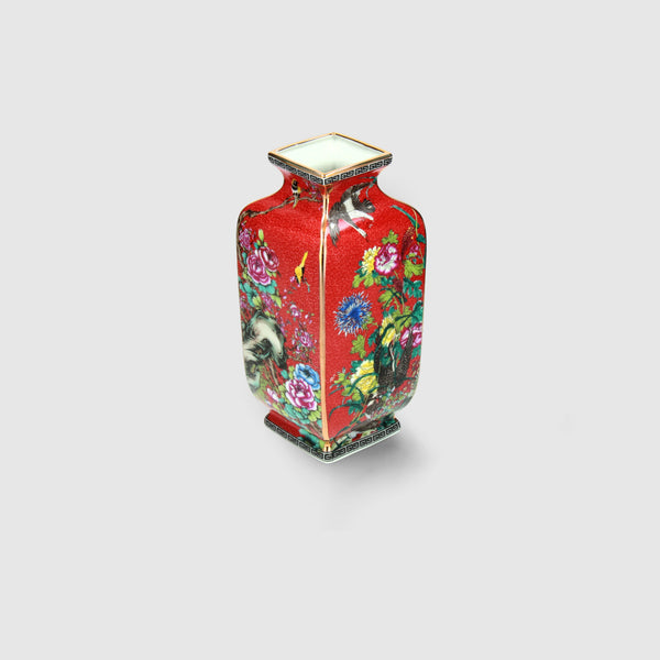 Chinese Famille Rose Square Vase