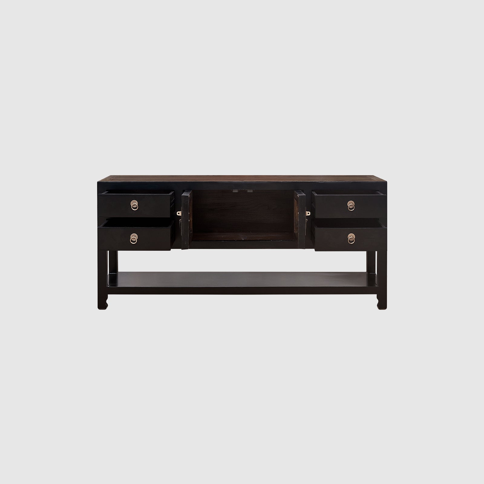 Low TV Console With Wood Surface